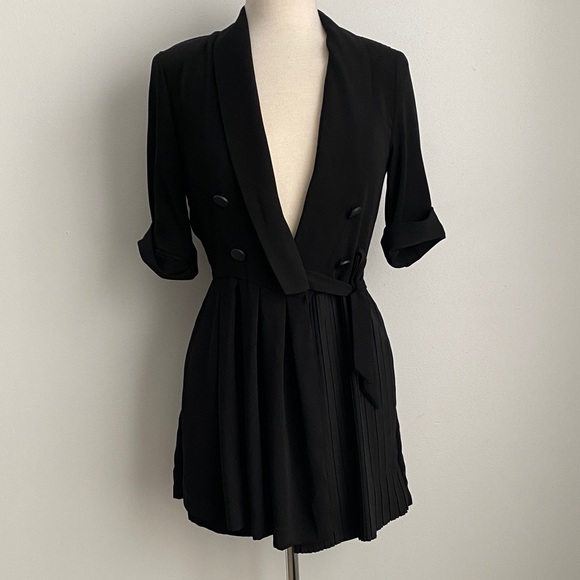 Zara Black Pleated Jumpsuit Size - Picture 1 of 9